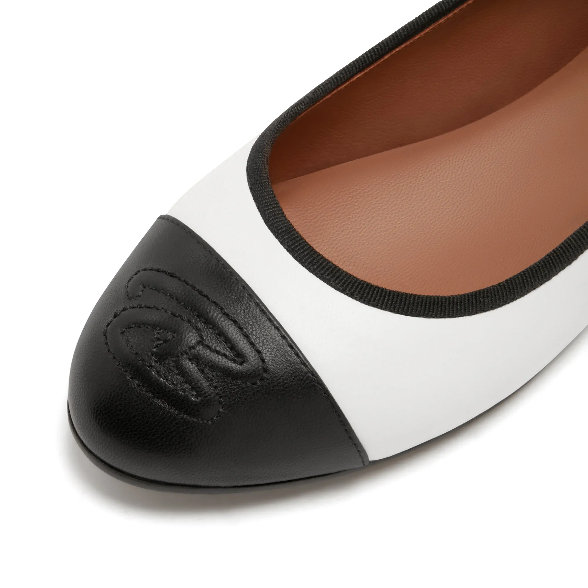 Vendôme Ynes white calfskin leather ballerinas