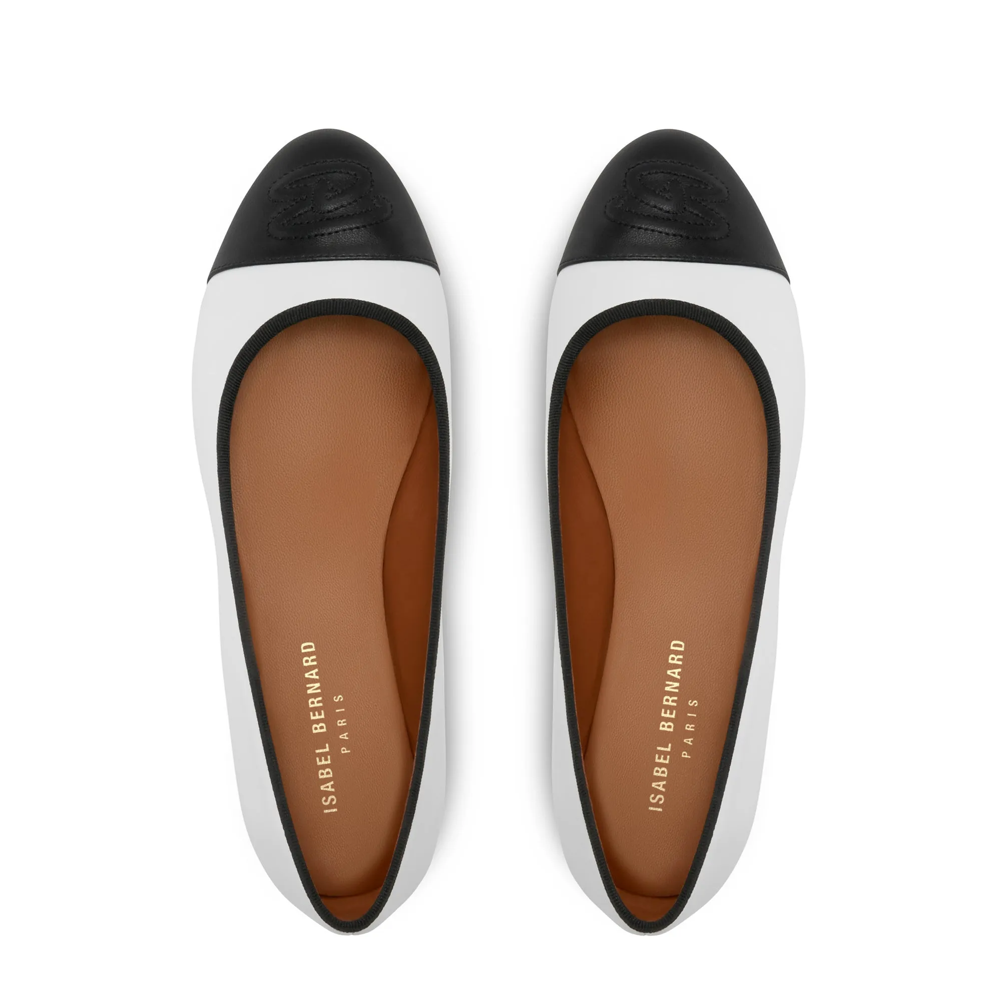 Vendôme Ynes white calfskin leather ballerinas