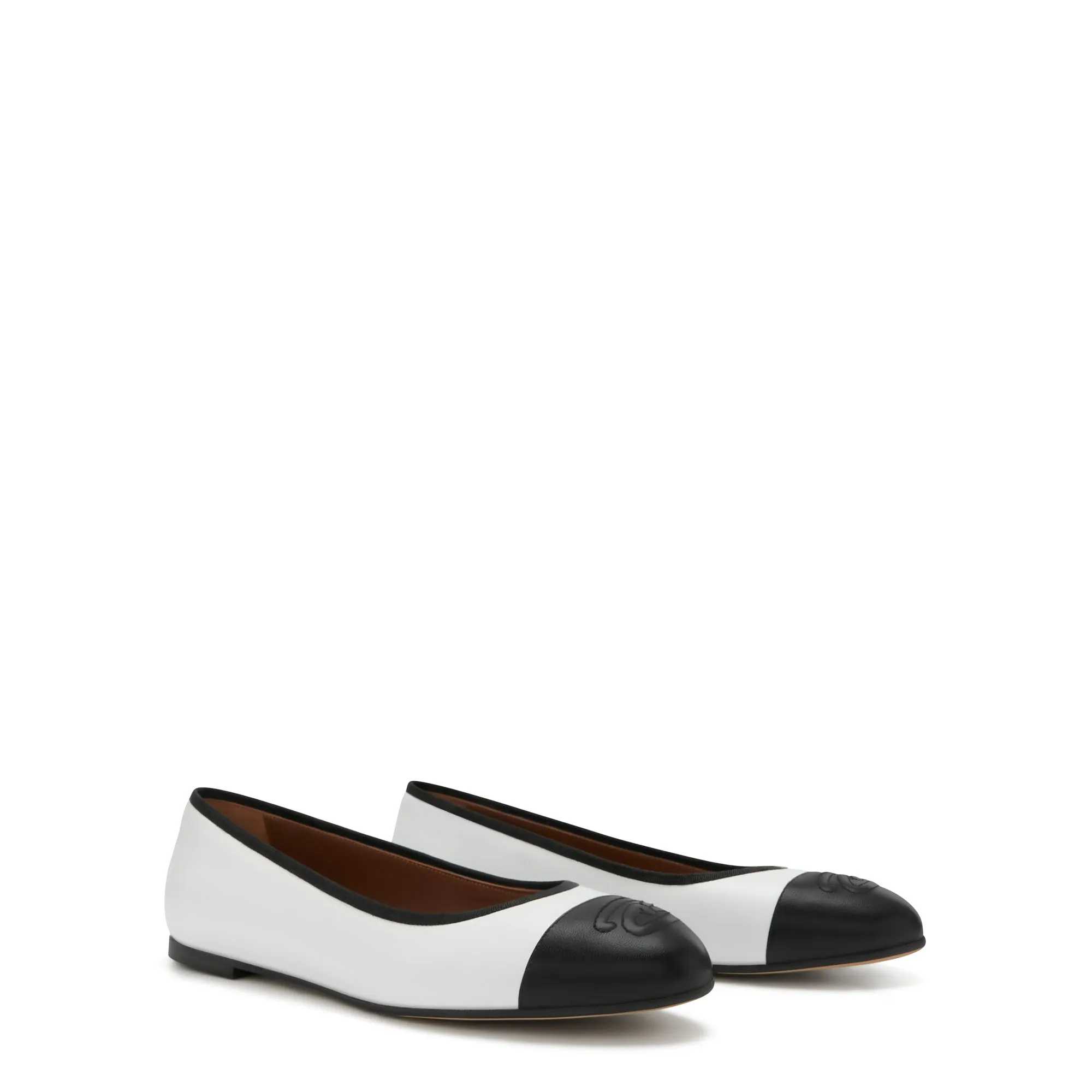 Vendôme Ynes white calfskin leather ballerinas