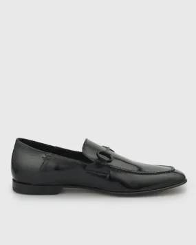 VINCENT & FRANKS VFS21 BLACK PERFORATED PATENT LOAFER