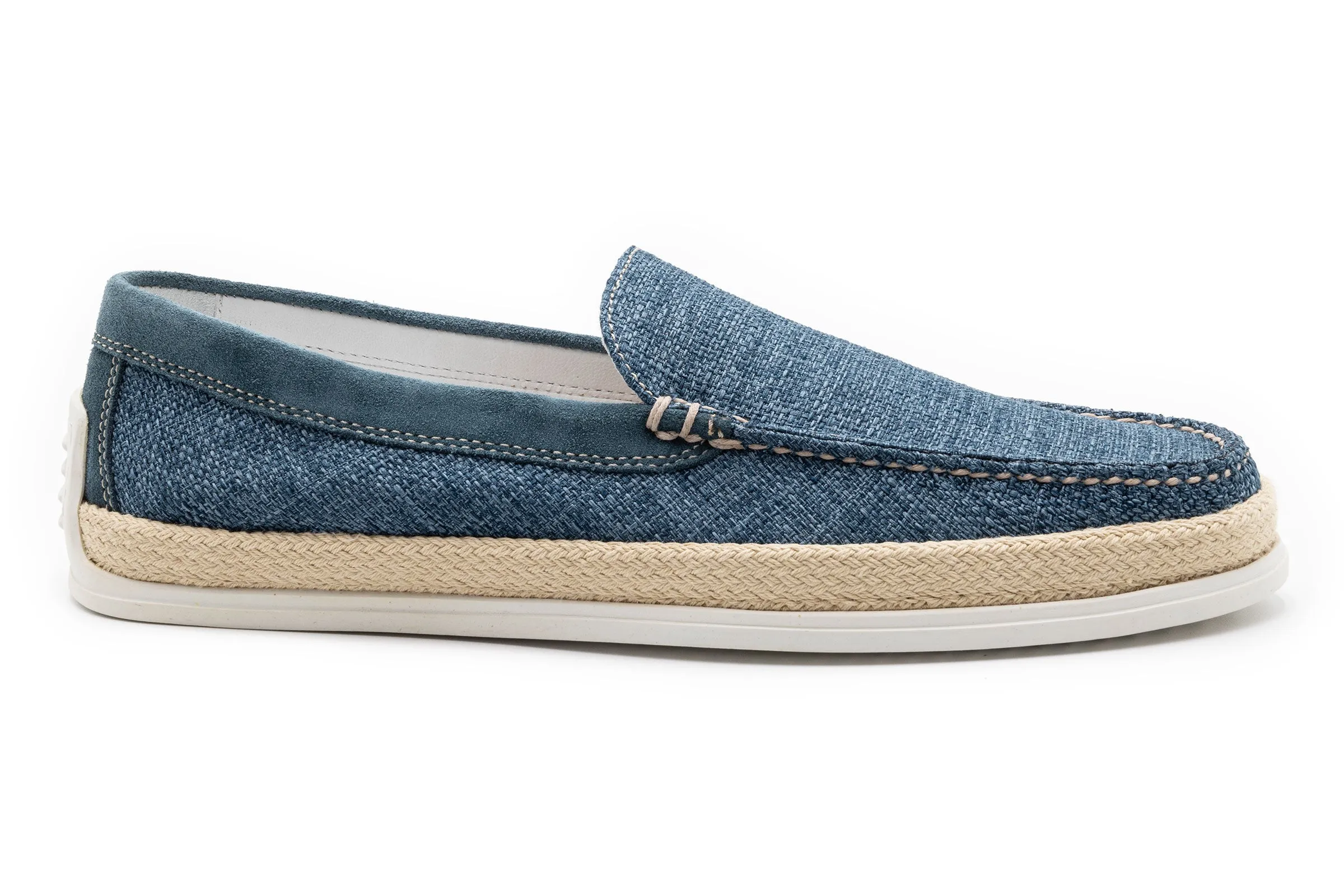 Watercolor Cotton Venetian Loafers - Ocean