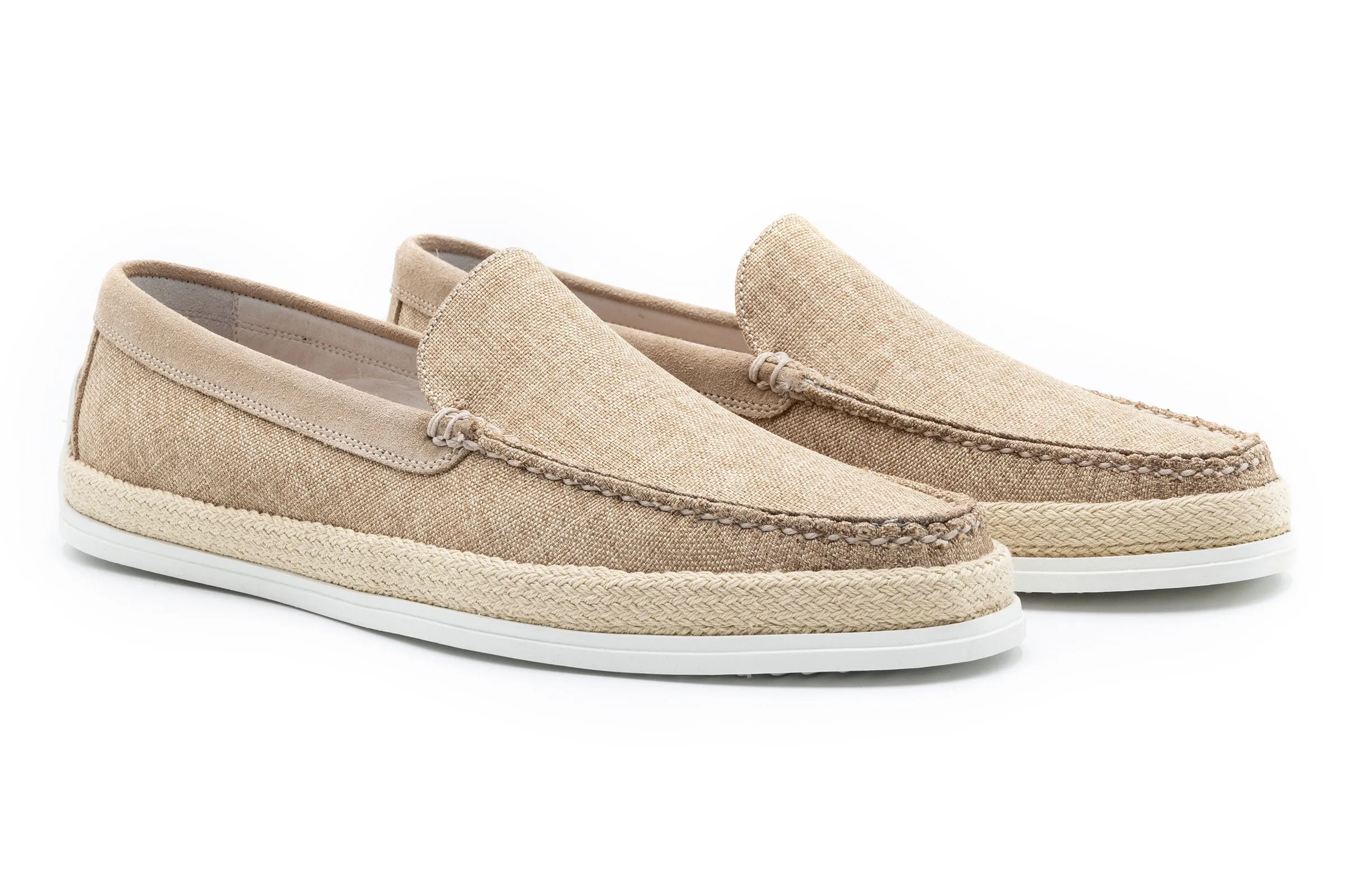 Watercolor Cotton Venetian Loafers - Sand