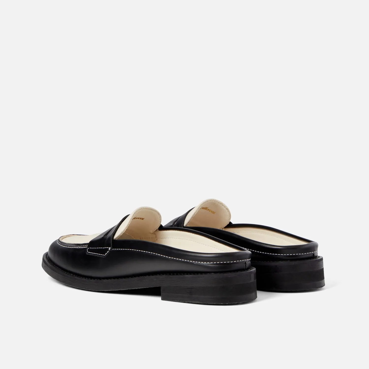 Wilde Black   White Mule Loafer - Women's