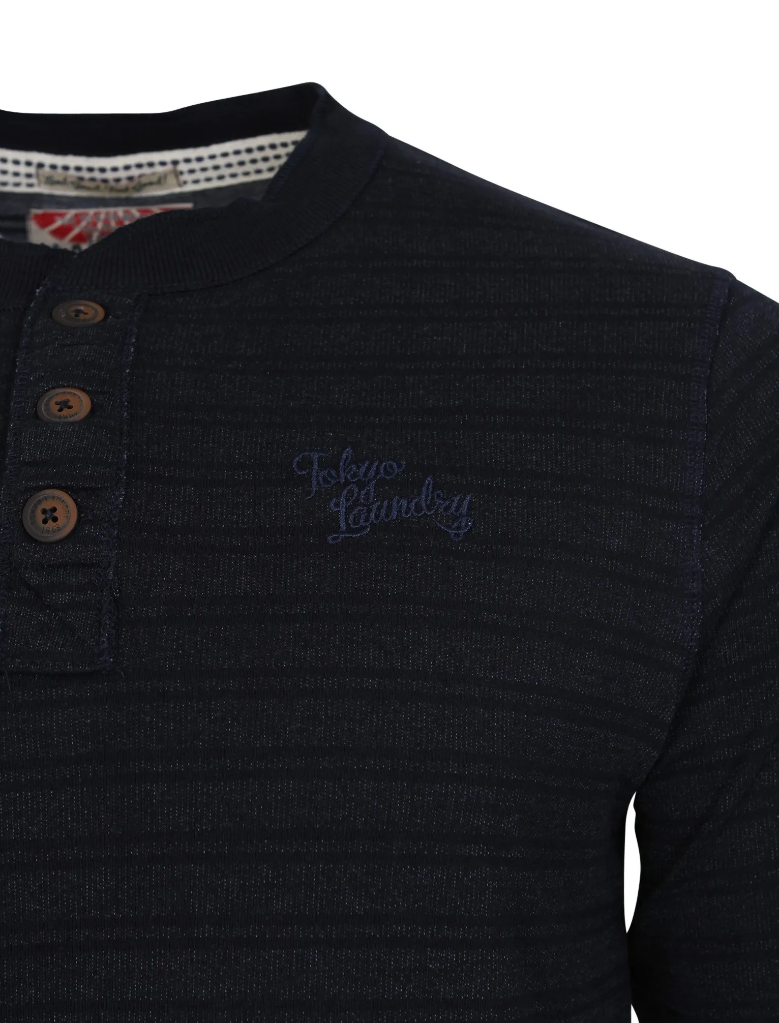 Winter Peak Henley Long Sleeve Top in Dark Navy - Tokyo Laundry