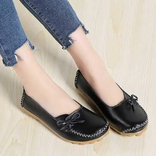 Women Casual Leather Comfy Flat Loafers