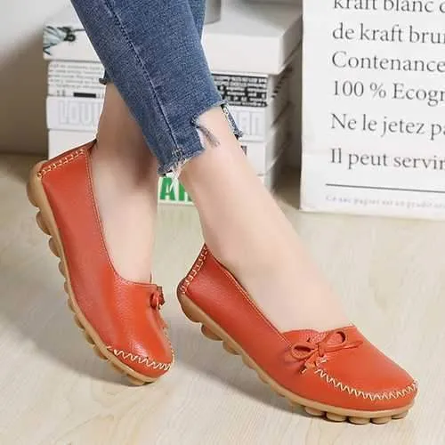 Women Casual Leather Comfy Flat Loafers