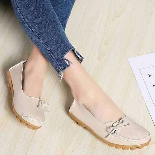 Women Casual Leather Comfy Flat Loafers