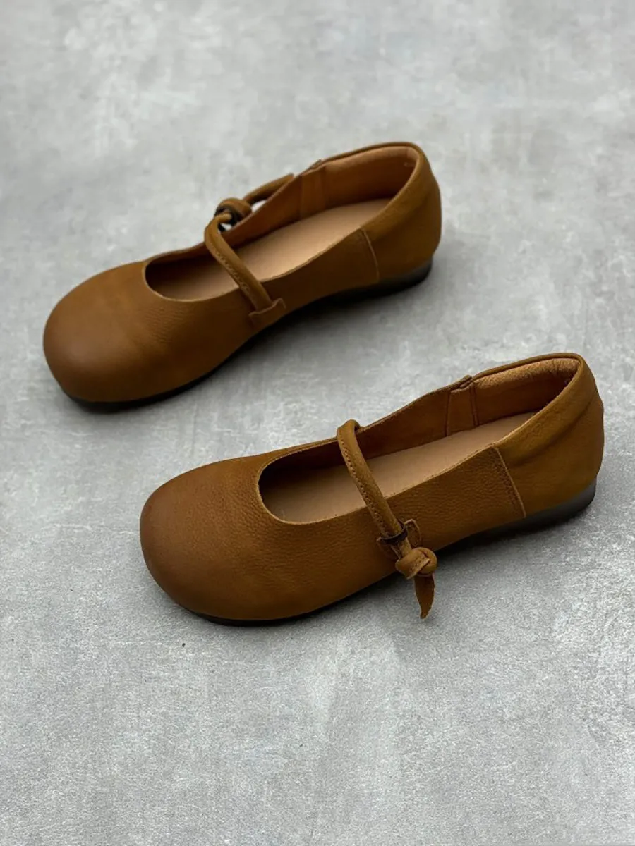 Women Summer Casual Soft Genuine Leather Flat Shoes CX012