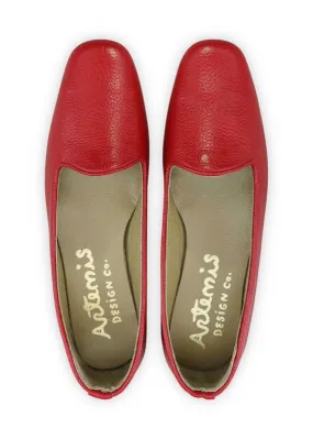 Women's Leather Loafers, Lipstick Red