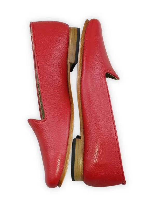 Women's Leather Loafers, Lipstick Red