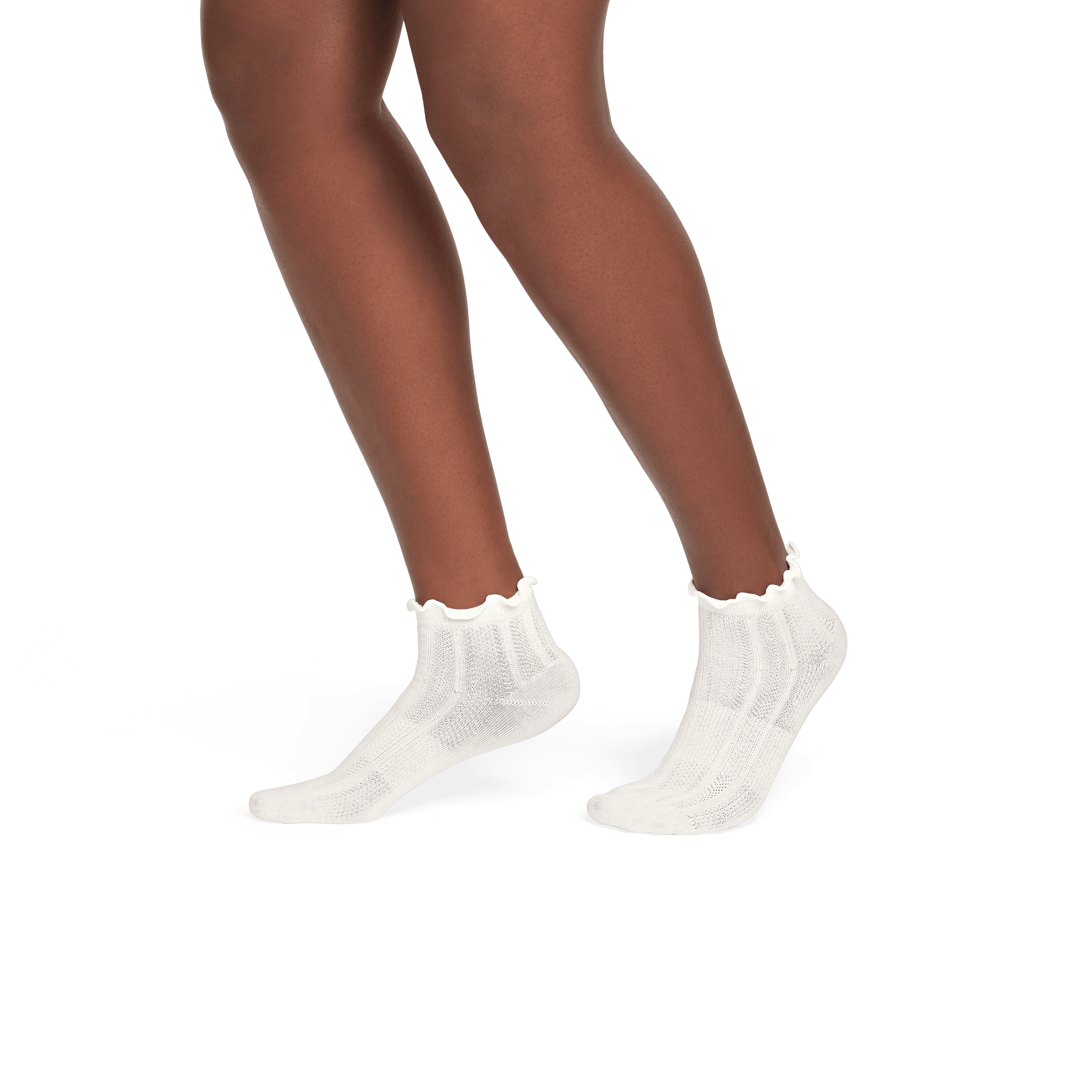 Women's Pointelle Frill Quarter Socks