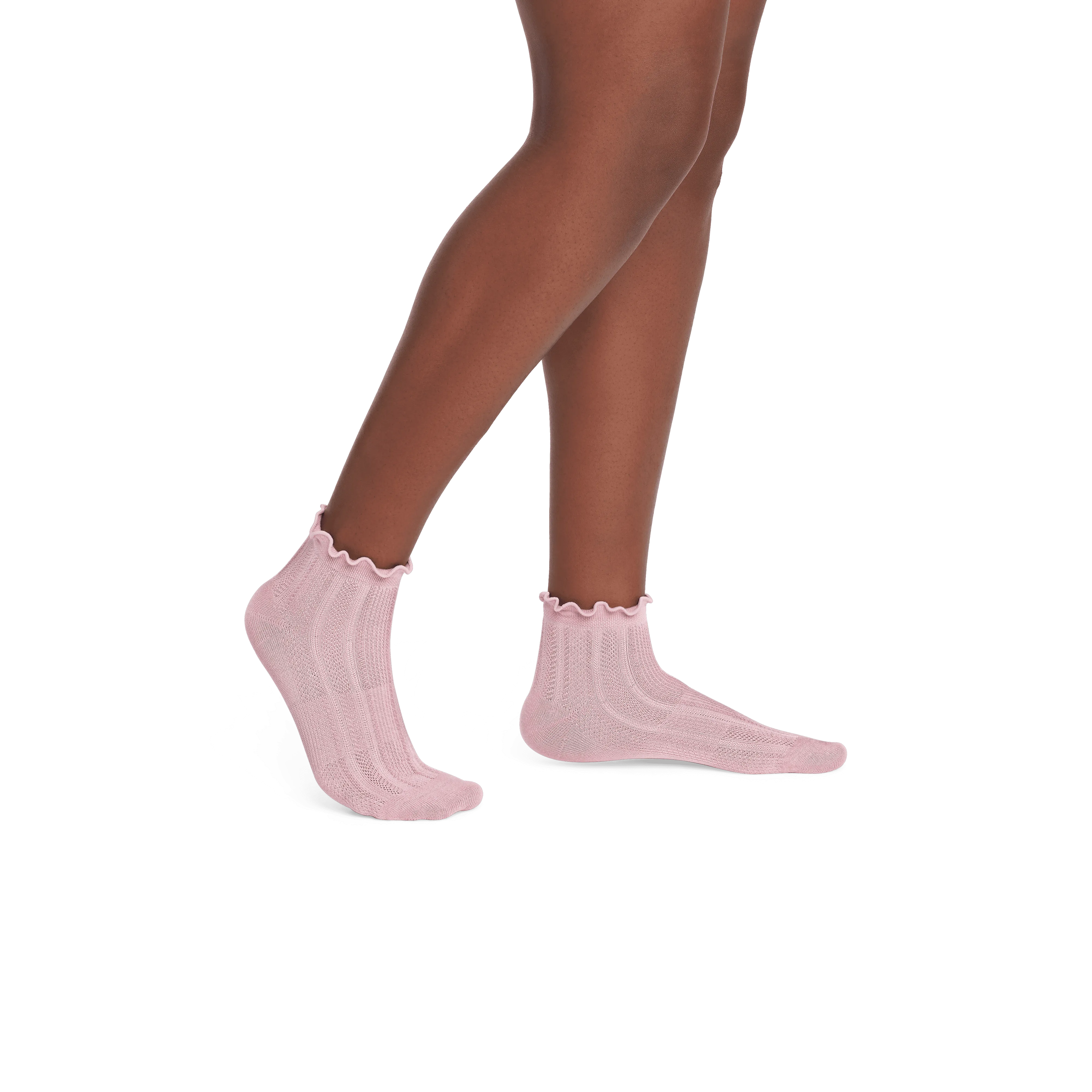 Women's Pointelle Frill Quarter Socks