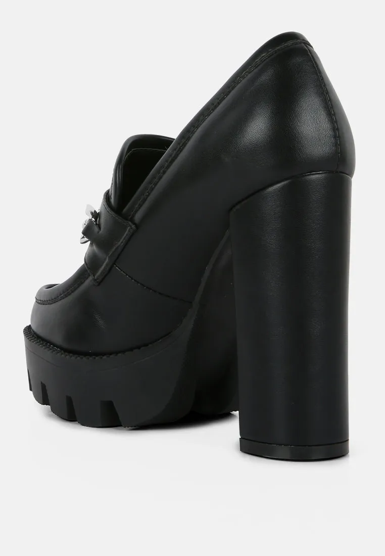 Y2K Chunky High Block Heeled Loafers