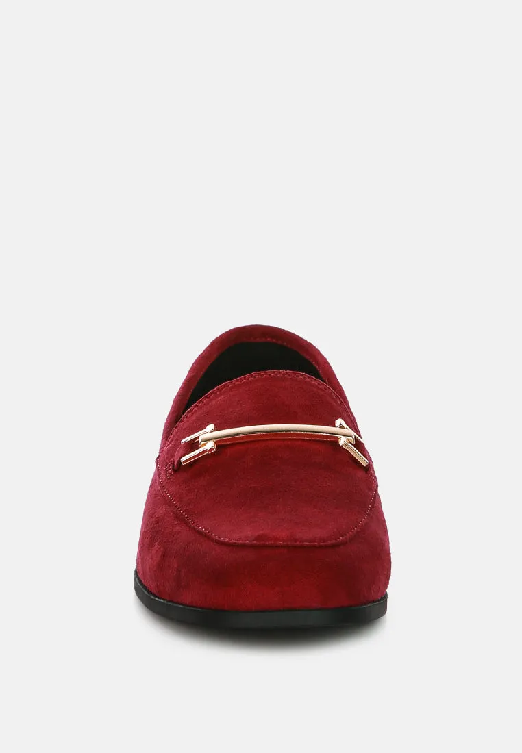 Zaara Solid Faux Suede Loafers