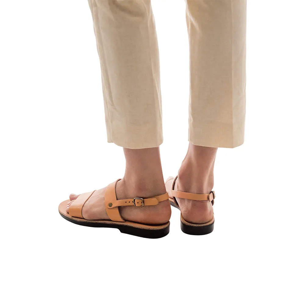 Ziv - Leather Double Strap Sandal | Tan