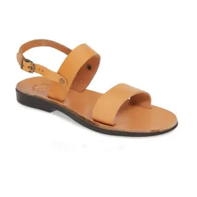 Ziv - Leather Double Strap Sandal | Tan