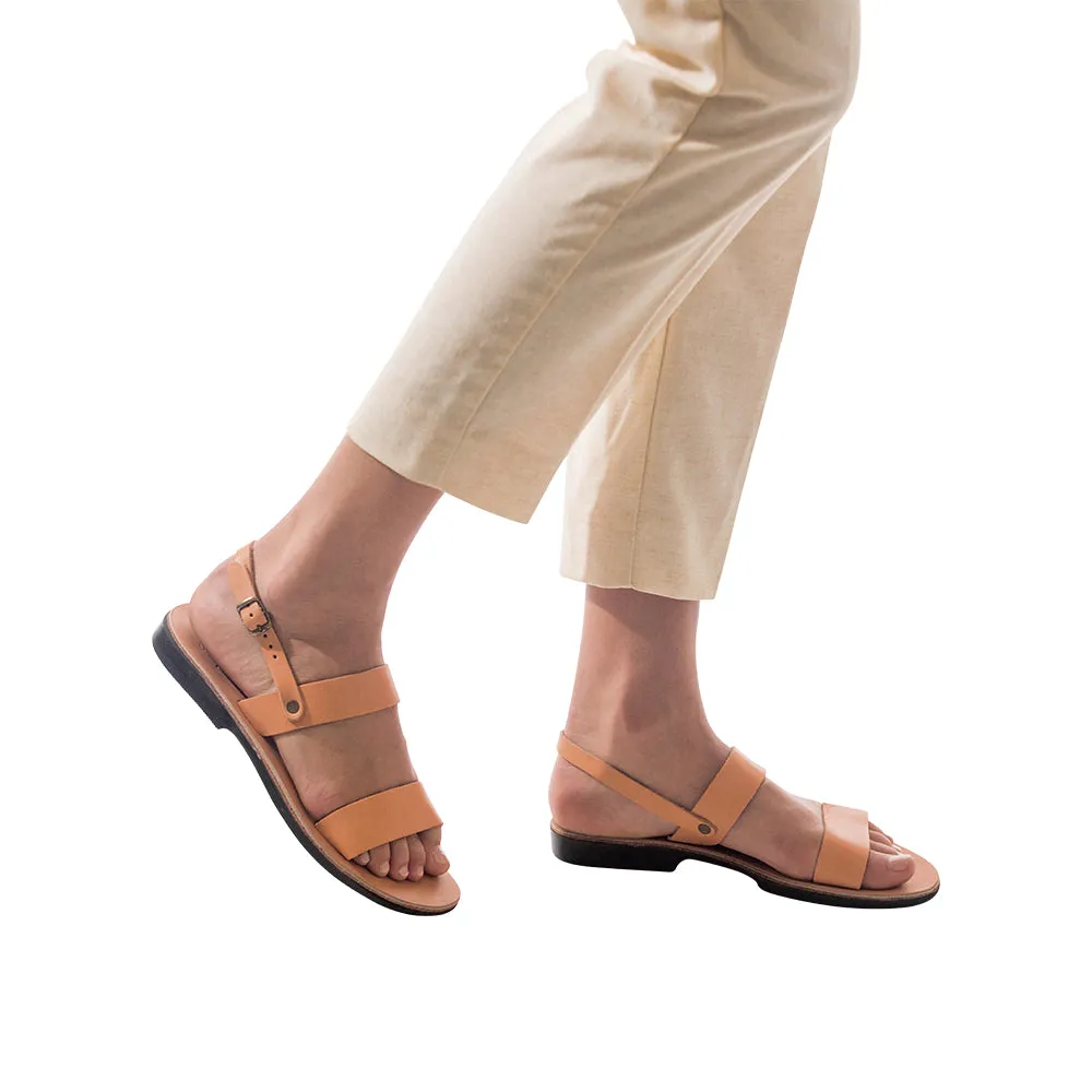 Ziv - Leather Double Strap Sandal | Tan